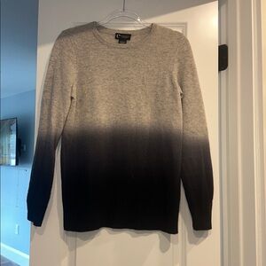 C by Bloomingdale’s Cashmere ombré grey to black crew neck sweater - small